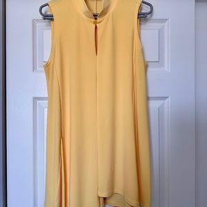Sympli Jonquil Yellow Asymmetrical A-line Sleeveless Tunic, 14